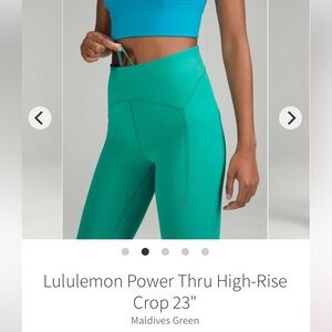 lululemon athletica Power Thru High-Rise Crop 23" - Maldives Green 2